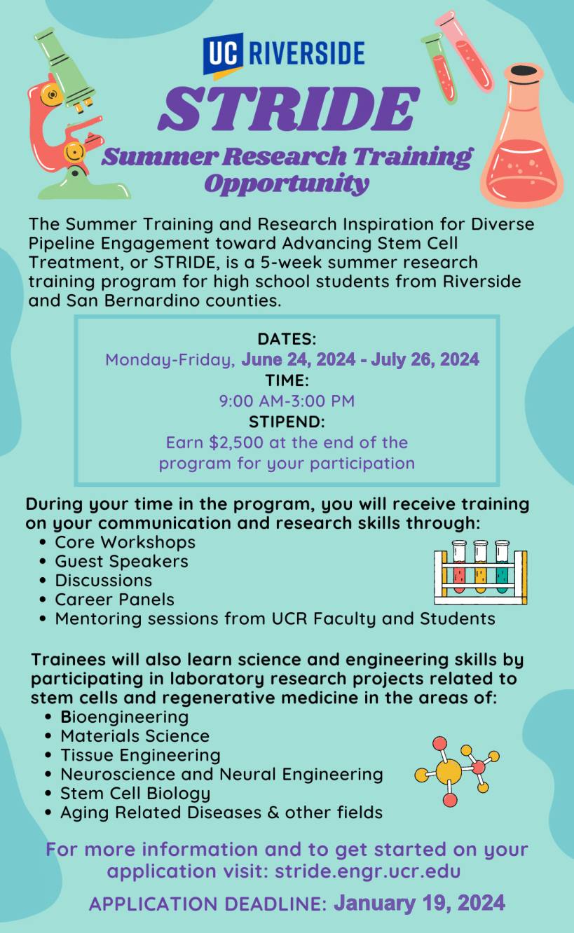 STRIDE Application Summer Training and Research Inspiration for